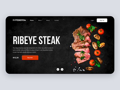 Website for meat restaurant (concept) concept dark ui design food restaurant ui web