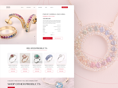 Ceylon Jewelry UI Design 3d branding design graphic design illustration jewelry ui ux vector