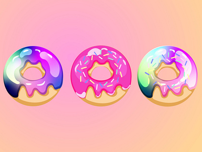 Set of donuts background design donut donuts gradient graphic graphic design graphicdesign illustration vector