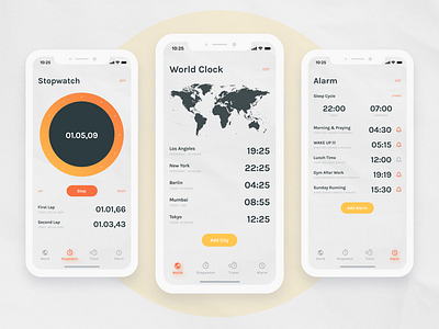 Clock App app application design digital product ui ui design uiux ux