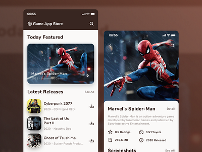 Game App Store app design designleague game product store ui ui design ux
