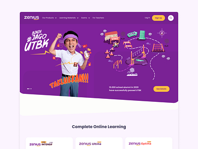 Zenius Website Page app design landing page product ui ui design ux web website zenius