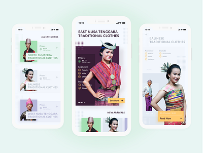 Traditional Clothes Rental App app application clothes design online product rental traditional ui ui design ux website