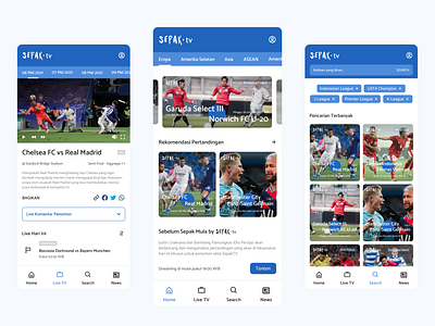 Football Live Streaming App app application design football live product streaming ui ui design ux