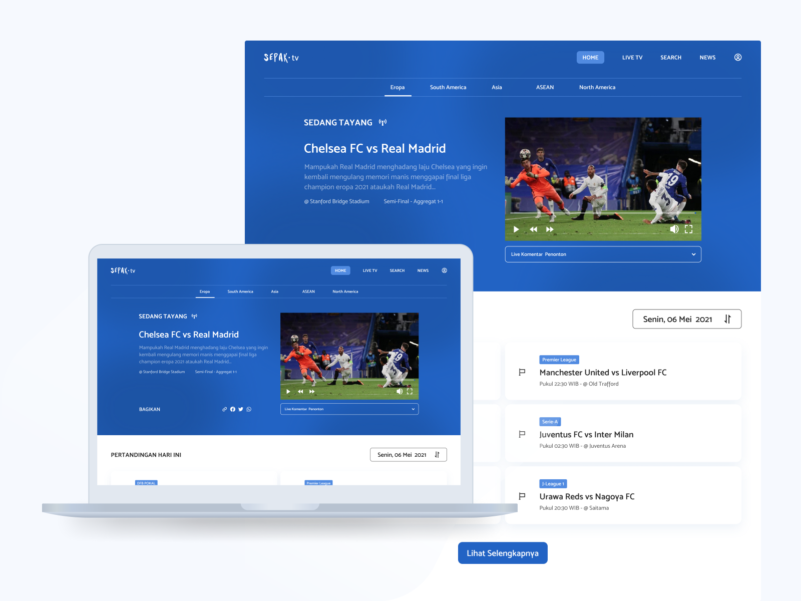 Football Live Streaming Website by Jainudin A on Dribbble