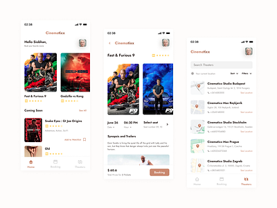 Cinematixx : Movie Ticket Booking App app application booking design movie product ticket ui ui design ux