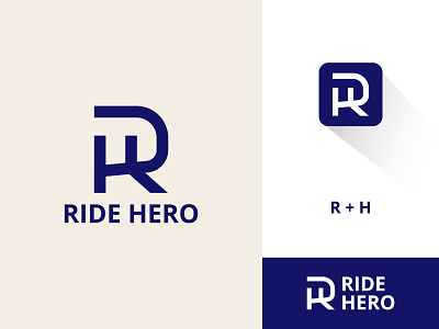 RH Letter Logo branding clean clothing creative driver initial logo logo mark mark minimal rh rh letter sports style symbol unique