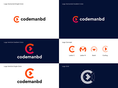 Codemanbd Logo | C Letter Coding WordPress Development branding c letter code coding colourful creative design gradient illustrator logo inspirations logo mark minimal modern shape vector web development website wordpress