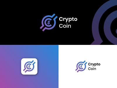 Crypto Coin Logo Design bitcoin blockchain brand identity branding coin logo creative crypto logo cryptocurrency design etherium gradient illustrator logo branding logo inspirations logo mark minimal tech technology token vector