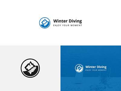 Winter Diving Logo Design brand identity brand mark branding creative dive logo logo inspirations logo mark logo symbol minimal modern sign symbol tour vector winter