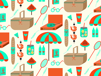 My Picnic Basket happy illustration patterns picnic