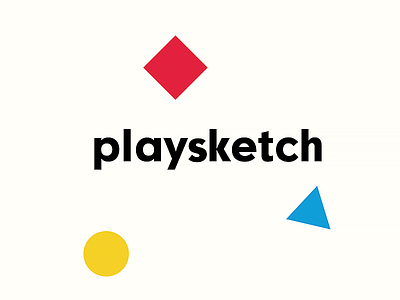 Playsketch app. blue circle drawing kids logo play red sketch square triangle yellow