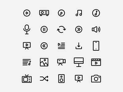 Multimedia icon set line icon icon app icon design icon pack icon set icons multimedia ui