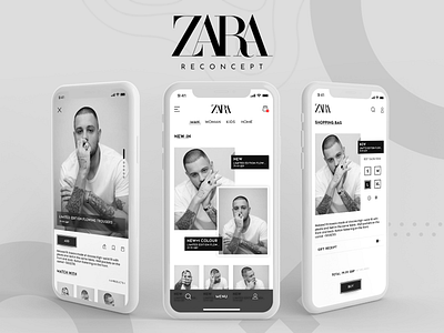 ZARA Reconcept app design typography ui ux web website