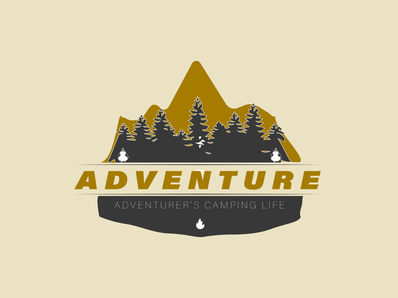 adventure camping life creative minimalist logo design by B S Design on ...