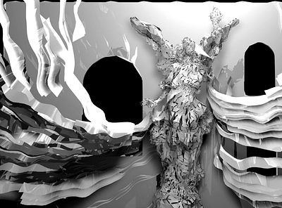 Sculpture abstract design motion design projection mapping vj loop