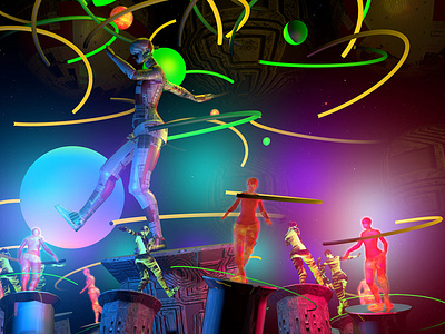 Dancing girls VJ Loops 4K abstract design illustration motion design motiongraphics neon projection mapping vj vj loop
