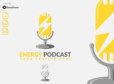 Energy Podcast Logo design flat illustration logo portfolio