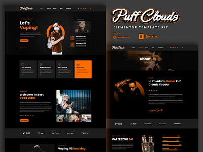Puff Clouds - Vape Store & Community Website Design design flat portfolio ui ux
