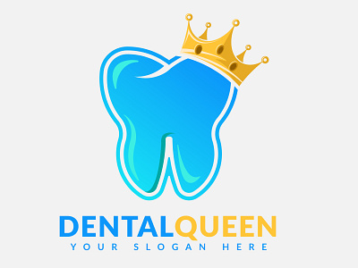 Dental Queen Logo branding design flat illustration logo vector
