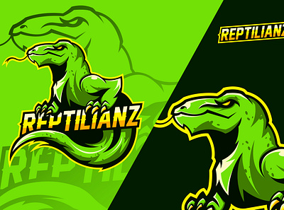 Reptilianz Esport Logo branding design flat illustration logo vector