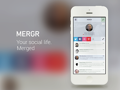 Mergr @2x 5 clean compose design dribbble facebook flat interface ios iphone light media message path social twitter ui vector