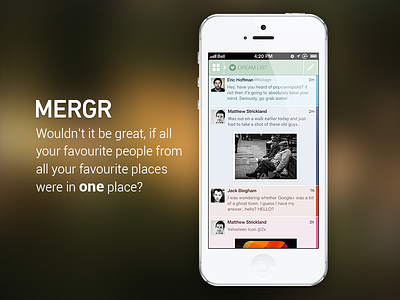 Mergr - Dream List @2x app connect dribbble facebook flat ios iphone merge mergr message mikebeecham path social media twitter vector