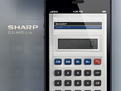 Sharp Calculator @2x app button calculator concept dirty display idea ios iphone iphone5 lcd plastic product readout real realistic sharp