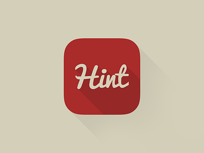 'HintApp' @2x design flat icon ios ios7 long red shadow type typography ui vector