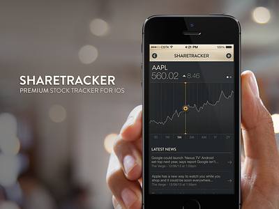 Sharetracker @2x app concept contrast dark design flat ios7 leather light shares stocks texture