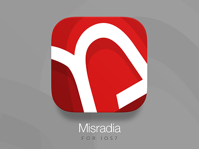 Misradia iOS7 Icon @2x app concept design flat icon idea ios7 red