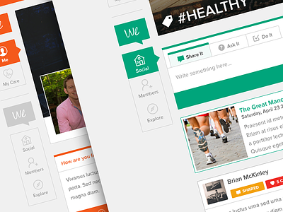 HealthBeMe @2x app clean design flat health icon light media social web