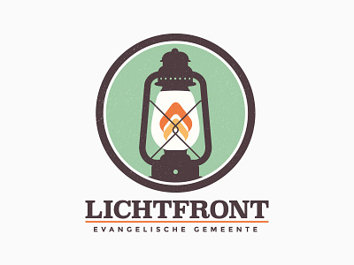 Lichtfront Client Logo @2x church design distress flame illustration lamp light logo