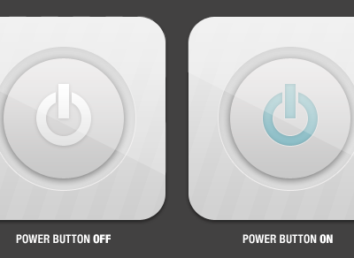 Grey Power Buttons blue grey icon mikebeecham pale power white