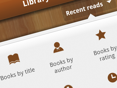 Aldiko - Book Shelf 2 aldiko android brown ebook epub icons interface pdf reader ui wood