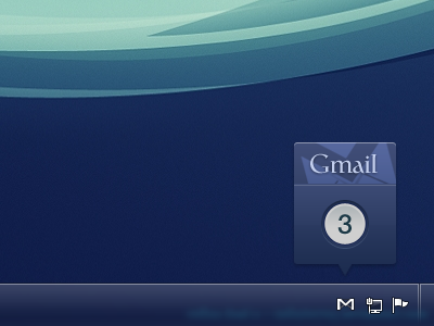 Gmail Indicator blue desktop email gmail googlemail grey indicator ui utility ux vector white widget windows windows7