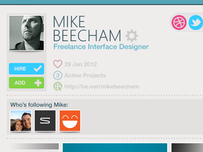 Portfolio add designer dribbble facebook freelance interface media portfolio share social twitter ui vector white wood