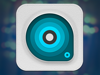 Concentric icon ui ios android apple iphone leather circles rings blue white stitch stitches