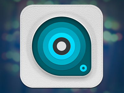 Concentric android apple blue circles icon ios iphone leather rings stitch stitches ui white