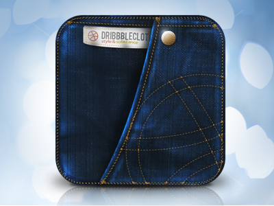 Dribbble Shot blue cloth denim design fabric icon icons jeans stitch stitches stitching texture ui