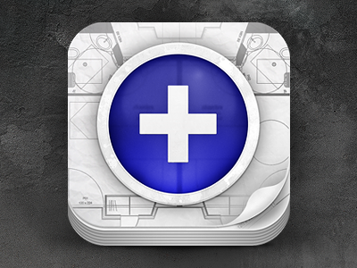 FinalCad iOS Icon add app blue blueprint button concrete design frosted glass icon icons ios iphone paper texture ui