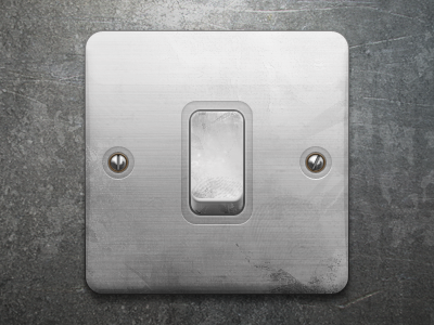 Industrial Switch brushed chrome grey industrial interface ios metal off on power screw switch texture ui