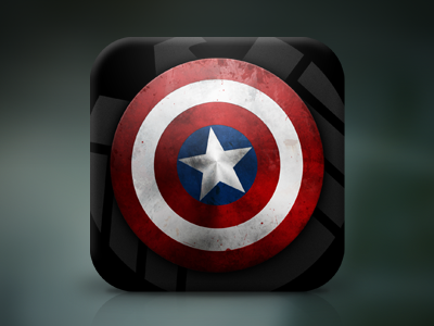 Shield america avengers blue captain icon ios iphone metal red shield texture white