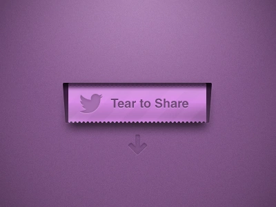 Tear To Share button interface ios media pattern press purple share social tear texture twitter ui ux vector