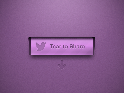 Tear To Share button interface ios media pattern press purple share social tear texture twitter ui ux vector