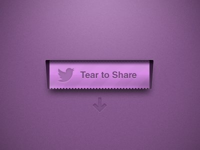 Tear To Share ui ux interface tear ios vector pattern purple texture press share twitter social media button