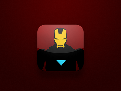 Iron Man @2x app black glass icon ios ipad iphone iron man marvel red vector yellow