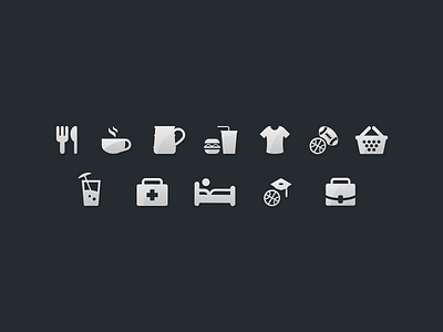 Glyphs @2x android category dining education glyphs icons ios selection services shapes shopping states styles ui vector