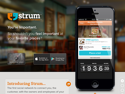 Revised Strum Website v1 @2x branding handset ios responsive strum web website