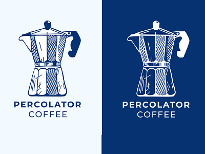 Percolator Coffee branding design illustration